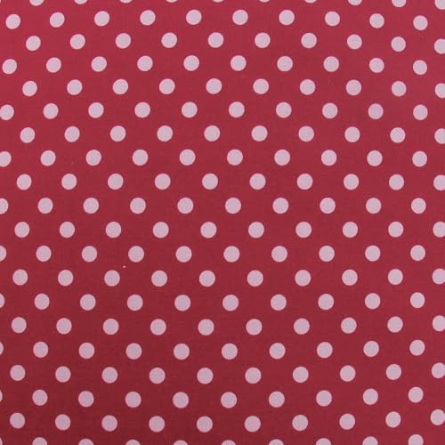Threadart Vintage Burgundy Dots Cotton Quilting Fabric - 10 Yard Cut - color: Burgundy Dots, size: 10 YARD