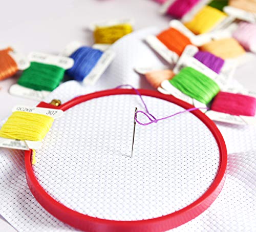 188 Embroidery Floss Set Including Cross Stitch Threads Friendship Bracelet String with 2-Tier Transparent Box, Floss Bobbins and Cross Stitch Kits - size: 2-Tier box