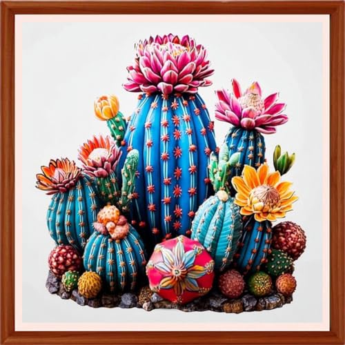Redxing Counted Cross Stitch Kit for Beginners,Unprinted Needlepoint Kits for Beginners Cross Stitching Embroidery Kit 11CT Stitches kit-Flower Succulent Plant 18x18 inch - color: Setpattern17