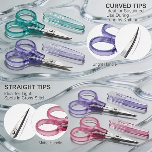 PAFASON Small Travel Sewing Embroidery Scissors Set Curve Straight Tip - style: Modern