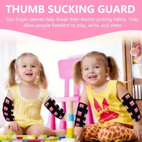 2PCS Thumb Sucking Guard, Thumb Guard for Thumb Sucking (Pink Pony) - color: Pink Ponies