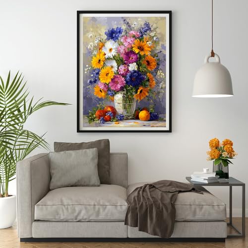 Moohue 14 ct Counted Cross Stitch Kits for Adults Flowers Cross Stitch Patterns Stamped Printed Cross Stitch Kits (Flowers 8) - color: Flowers 8