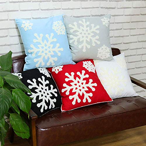 Elife Christmas Pillow Covers, Winter Pillow Covers 18*18 Set of 2 (White) - color: White