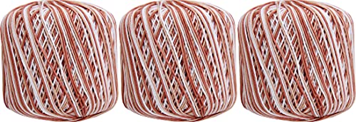 ThreadArt 100% Cotton Crochet Thread Size 3, Variegated Desert Sands - color: VARIEGATED DESERT SANDS, size: SIZE 3 - 3 PACK