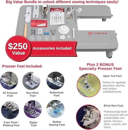 SINGER® 4452 Holiday Bundle Heavy Duty Sewing Machine + Accessory Kit