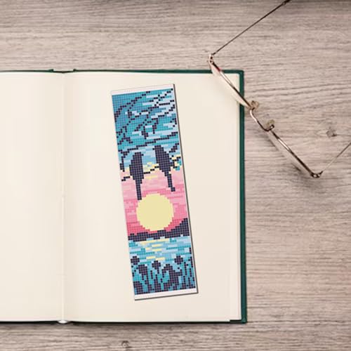 FREEBLOSS 6 Set Cross Stitch Bookmark Kit 11 CT Complete Cross Stitch Kit DIY Embroidery Bookmark Kits for Adult Beginners with Instructions, Bird and Flower Pattern, 6 x 20 cm/8" x 2.4" - style: Birds Branches