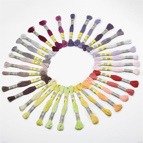 35 Skeins Double Mercerized Egyptian Cotton Embroidery Floss 8.75 Yards Per Skein for Cross Stitch Thread, Friendship Bracelets Floss, Craft Floss, Embroidery Floss Set (Set 21 (35 Skeins)) - color: Set 21 (35 Skeins)
