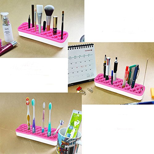 Desktop Organizers ,Cosmetic Storage Box& Desktop Storage Box Pink - color: Pink