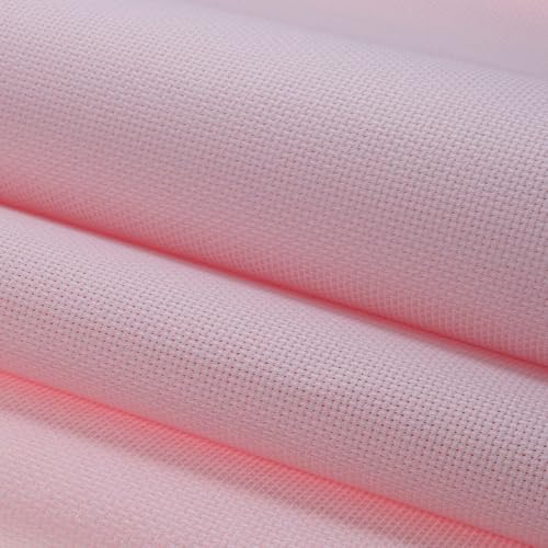 KCS 16CT Counted Cotton Cross Stitch Aida Cloth Fabric (12" x 59",Pink) - color: Pink, size: 12" x 59"