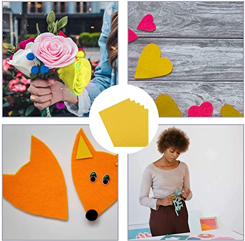 Savita 5Pcs 10x9 Inch 3mm Thick Felt Sheets, Stiff Felt Hard Craft Fabric Squares for Kids DIY Crafts Patchwork Embroidery Sewing Crafting Project (Yellow) - color: Yellow