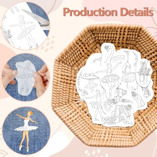 Peacoblue Ballet Stick and Stitch Embroidery Patterns, Water Soluble - color: Ballet