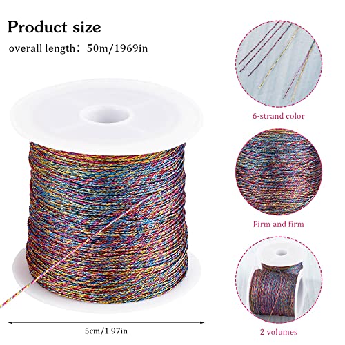 Metallic Craft Cord, 2 Spools, 0.5Mm x 109 Yards, Multicolor - color: Multicolor