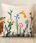 Embroidered Throw Pillow Cover 18x18 Inch, Flower Bird - color: Flower Bird, size: 18" x 18" (Pack of 1)