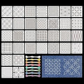 40 Pcs Sashiko Stencil Set, 5.12 x 5.12 in Plastic Geometric Sashiko Pattern Templates with 8 Colors Thread, Drawing Line Embroidery Stencils for Visible Mending, Hand Sewing and Quilting