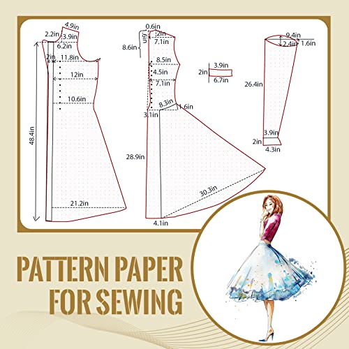 Epakh Dotted Pattern Paper for Sewing, 45 Inch x 10 Yards, Tracing Paper