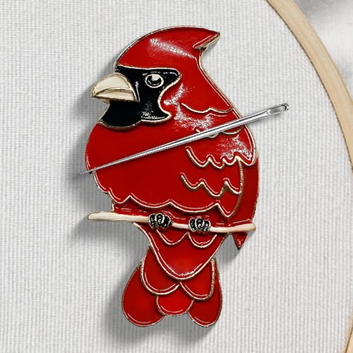 Needle Minder Magnet, Magnetic Needle Minder, Needle Minders Magnetic Cross Stitch Accessories, Magnetic Needle Holder (Bird) - size: Cardinal