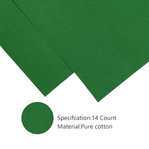Aida Cloth 14 Count Cross Stitch Fabric Cross Stitch Aida Cloth for Embroidery and Needlework (Green, 30 * 39inch) - color: Green