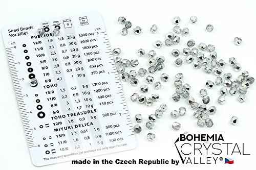 100 pcs of Faceted Fire Polished Pressed Czech Glass Beads 4mm (0.16in), Crystal Silver Aluminum Labrador 00030-27001 BCV - color: Crystal Silver Aluminum Labrador