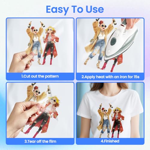 ANATTASOUL Bestie 16PCS Heat Transfers Ready to Press for T-Shirts - style: Bestie