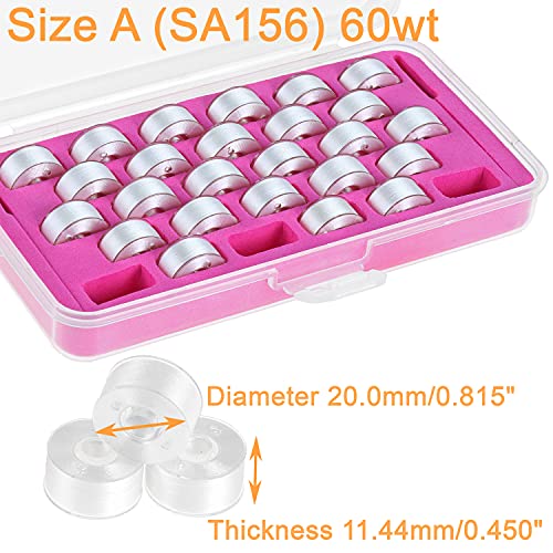New brothread 28pcs Size A SA156 Prewound Bobbin Thread - White - color: White SA156 60WT