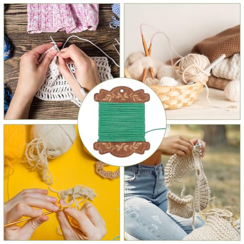 MAYJOYDIY 10Pcs Wooden Thread Winding Boards Embroidery Floss Bobbins Flower Leaves Pattern Bobbin Winder Ribbon Twine Reel for Cross Stitch Craft Sewing Cotton Storage Holder