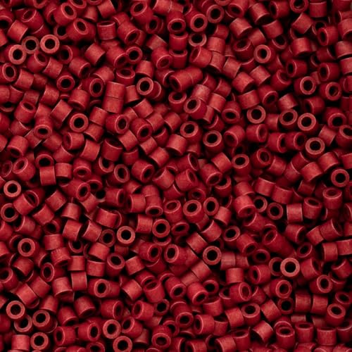 John Bead 25g Cylin Beads Claret 11/0 Glass Cylindrical Seed Beads for Jewelry Bracelets Necklaces Earrings Making Embroidery - color: Opaque Claret Matte