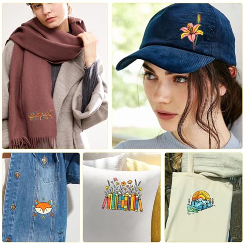 50Pcs Water Soluble Embroidery Patterns Mountains 11.7 x 8.3 Inch Embroidery Paper Flowers Book Mountains Stick and Stitch Wash Away Transfer Paper Stabilizers for Hand Sewing Beginners - color: Mixed Shapes