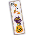 Povitrulya Halloween Owl - Counted Cross Stitch Kit with Halloween Pumpkin Jack-o'-Lantern - DIY Hand Embroidery Bookmark - color: Owl