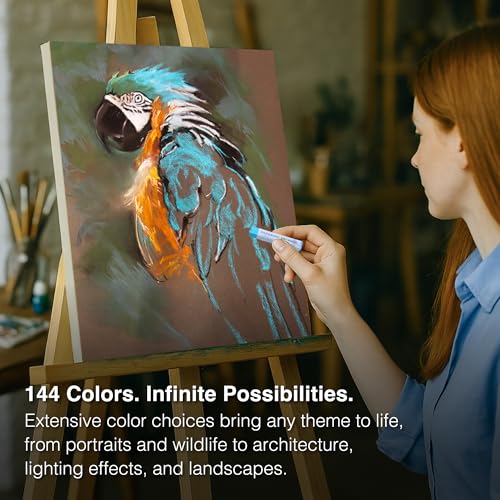 COLOUR BLOCK 144 Colors Soft Pastels Set, Wooden Box, Artist Chalk Pastels - size: 144 Count (Pack of 1)
