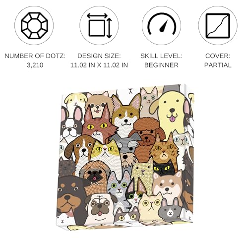 DIAMOND DOTZ Dogs Design Diamond Painting Kit for Adults, Diamond Art Craft - color: Dogs & DOTZ