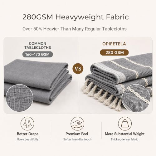 Waterproof Outdoor Rectangular Tablecloth, Gray Stripe, 55 x 70 Inch - color: 02-dusk Gray Stripe, size: 70" x 55" (Rectangular)