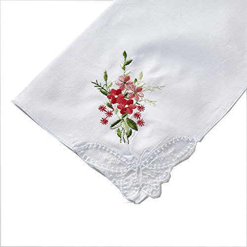 RDS HANKYTEX Cotton Embroidery Ladies' Handkerchiefs Lace Set of 6 - style: 6