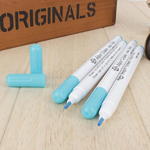 YUYTE Water Erasable Pen Water Erasable Ink Pens 1mm Fabric Markers Air Erasable Pen/Water Soluble Pens for Fabric Cloth - Blue