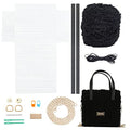 WADORN DIY Knitting Crochet Bags Kit, Hand-Knit Woven Bag Making Tool, Cross Stitch Mesh Plastic Canvas Sheets Set, Crafting Material, Black - color: Black