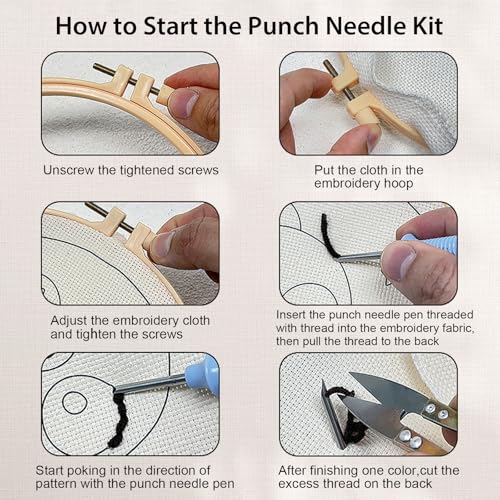 Nuberlic Bee Punch Needle Kit for Beginners