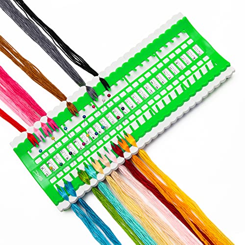 Luxiv 50 Position Embroidery Floss Organizer, Thread Shelf with 15P Card - color: Green, size: 50 Positions