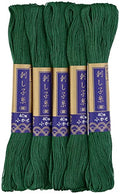 Yokota Sashiko Thread 40m 5x1 (Green) - color: Green