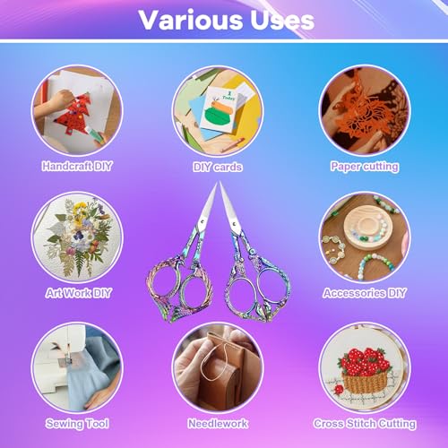 AQUEENLY Embroidery Scissors Small Sewing Scissors for Fabric Cutting 2 PCS