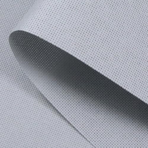 KCS 12" x 59" (30cmx 149cm) 18CT Counted Cotton Aida Cloth Cross Stitch Fabric (Light Grey) - color: Light Grey