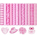 Tintnut Pink Stripes Plaid Heat Transfer Vinyl,12 Pcs 12"x10" Iron on Vinyl - color: Plaid-12