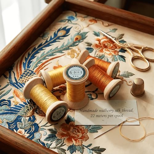 Natural 100% Mulberry Silk Handmade Embroidery Thresd Silk Floss (08) - color: 08