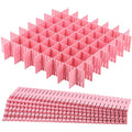 acDesign 40Pcs Grid Drawer Dividers, Adjustable Drawer Organizer for Socks, Underwear, Lingerie, Makeup, Bedroom Office Kitchen Storage (Pink) - color: Pink