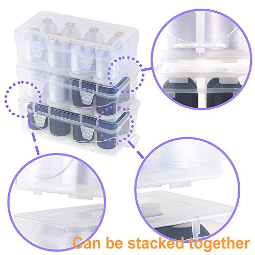 New brothread 8 Spools Embroidery Machine Thread with Box -4xWhite+4xRed - color: White+Red