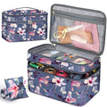 FINPAC Double-Layer Sewing Accessories Storage and Organizer Case Bag - color: Blooming Hibiscus