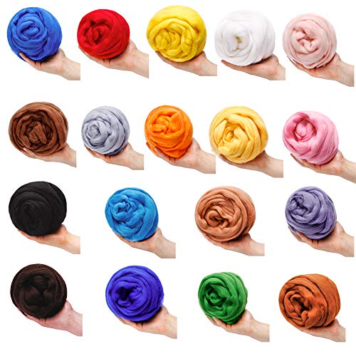 3.53oz Needle Felting Wool Roving Wool for Felting Wool Felting Supplies - color: dark purple
