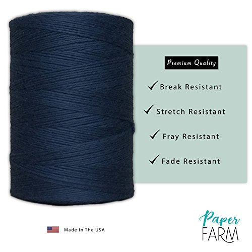100% Cotton Loom Warp Thread (Navy Blue), 8/4 Warp Yarn (800 Yards), Perfect for Weaving: Carpet, Tapestry, Rug, Blanket or Pattern - Warping Thread for Any Loom - color: Navy Blue