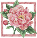Stamped Cross Stitch Kits - Colorful Printed Cross Stitch Kits for Adults Beginners,Embroidery Kits Printed Stitching Patterns Needlepoint Art Crafts for Home Deco - Pink Flowers 12.9×13.2 in - color: 11CT:12.9×13.2 inch