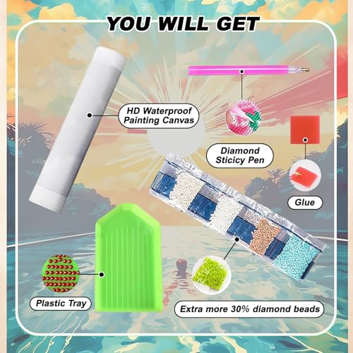 EIBEILI Diamond Art Kits for Adults Sunrise Sunset Landscape Diamond12X16in - color: DP03805