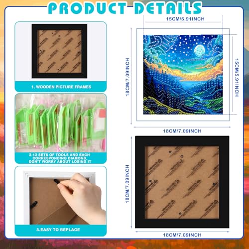 Trandraft 13 Pcs Starry Holiday Small Diamond Art Kits for Adult DIY - style: Scenery