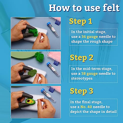 IMZAY Needle Felting Tools, 3 Size 60 Pcs Needle Felting Needles - color: Multicolor03-63Pcs